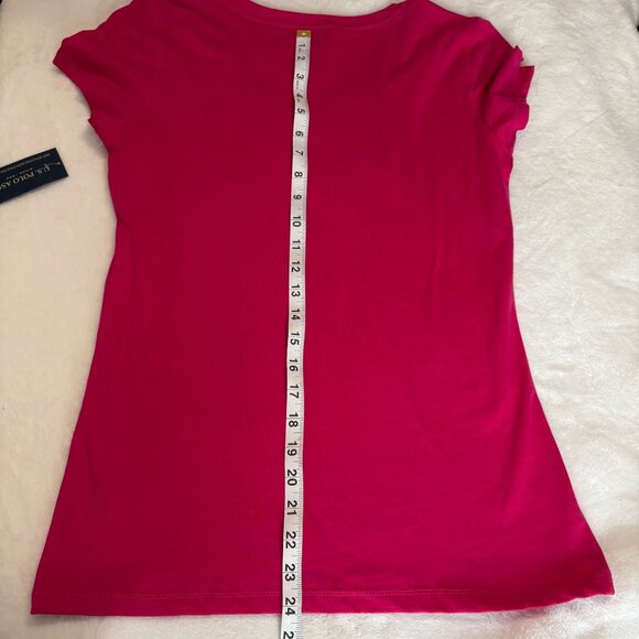 U.S. Polo Assn. Casual Womens Magenta V-Neck T-Shirt Size Small Short Sleeve Top - Picture 11 of 12